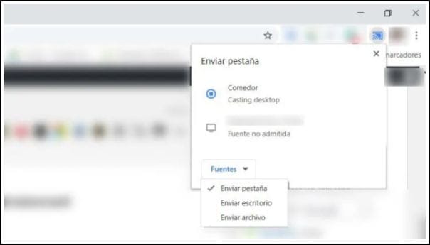 enviar pantalla a Chromecast