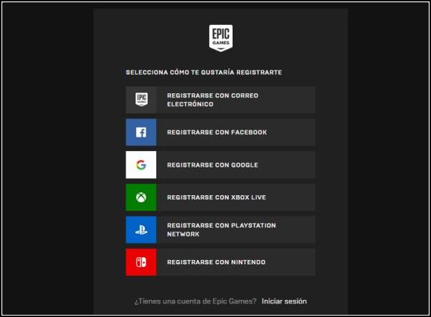 crear cuenta Fortnite