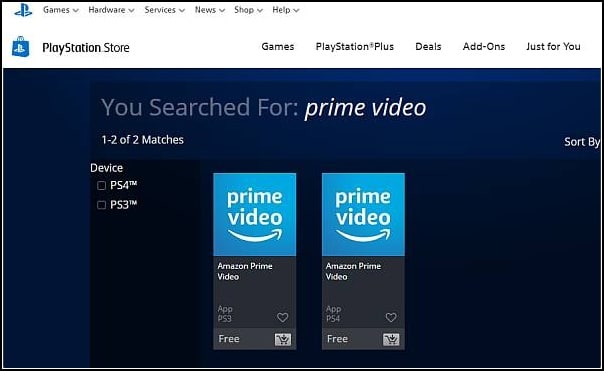 Amazon Prime Video en PS4