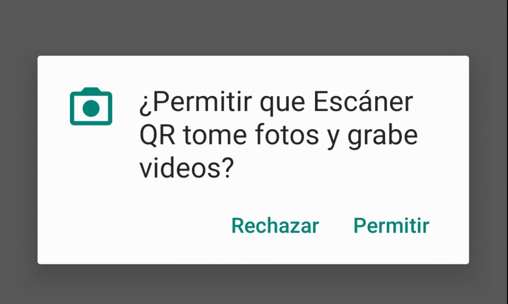 permitir que el escáner qr tome fotos y grabe vídeos